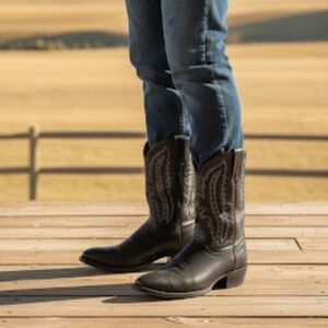 Luchesse mens black cowboy boots 9.5 EE